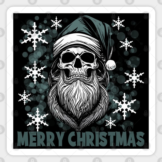 Santa Skull Collection 4 Green Magnet by DNT Designs